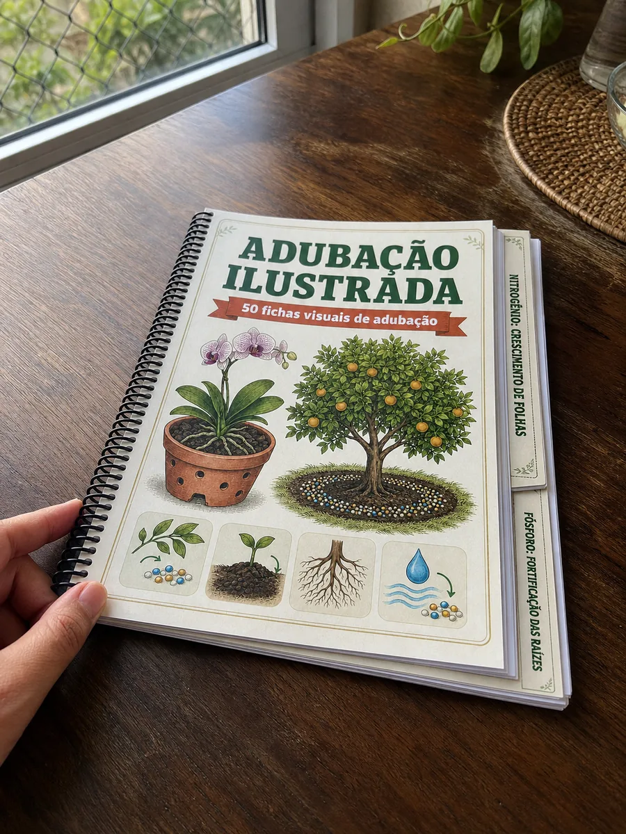 Material impresso do Adubação Ilustrada sendo usado de verdade