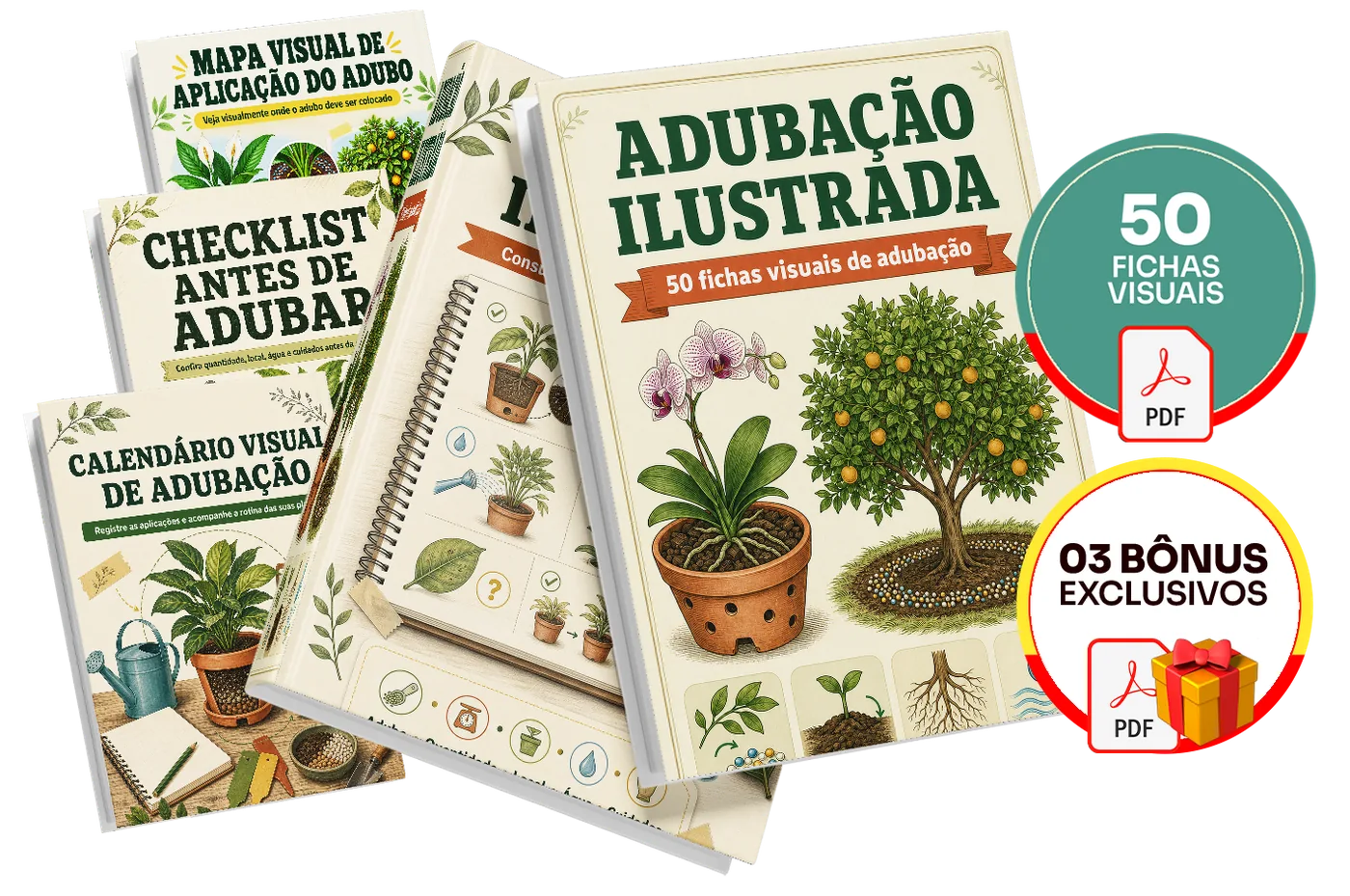 # Adubação Ilustrada 50 fichas visuais de adubação — material principal e os bônus